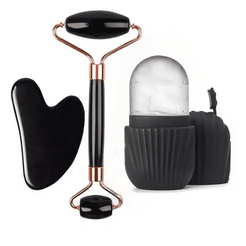 1/2/3pcs Ice Face Roller Facial Skincare Ice Roller Set,Facial Roller GuaSha FaceTool Set,Face Massage Roller Lifting Contouring - Zelixo.shop