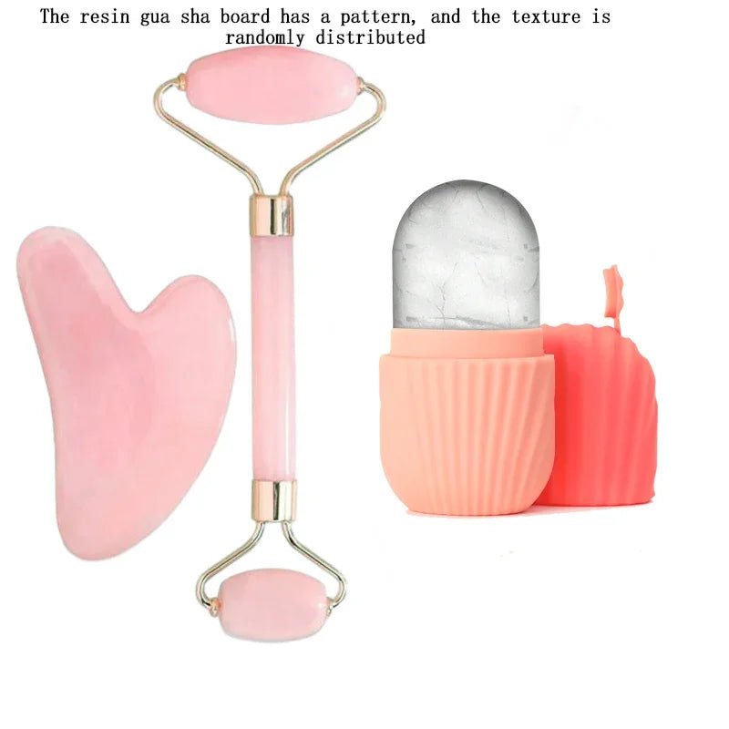 1/2/3pcs Ice Face Roller Facial Skincare Ice Roller Set,Facial Roller GuaSha FaceTool Set,Face Massage Roller Lifting Contouring - Zelixo.shop