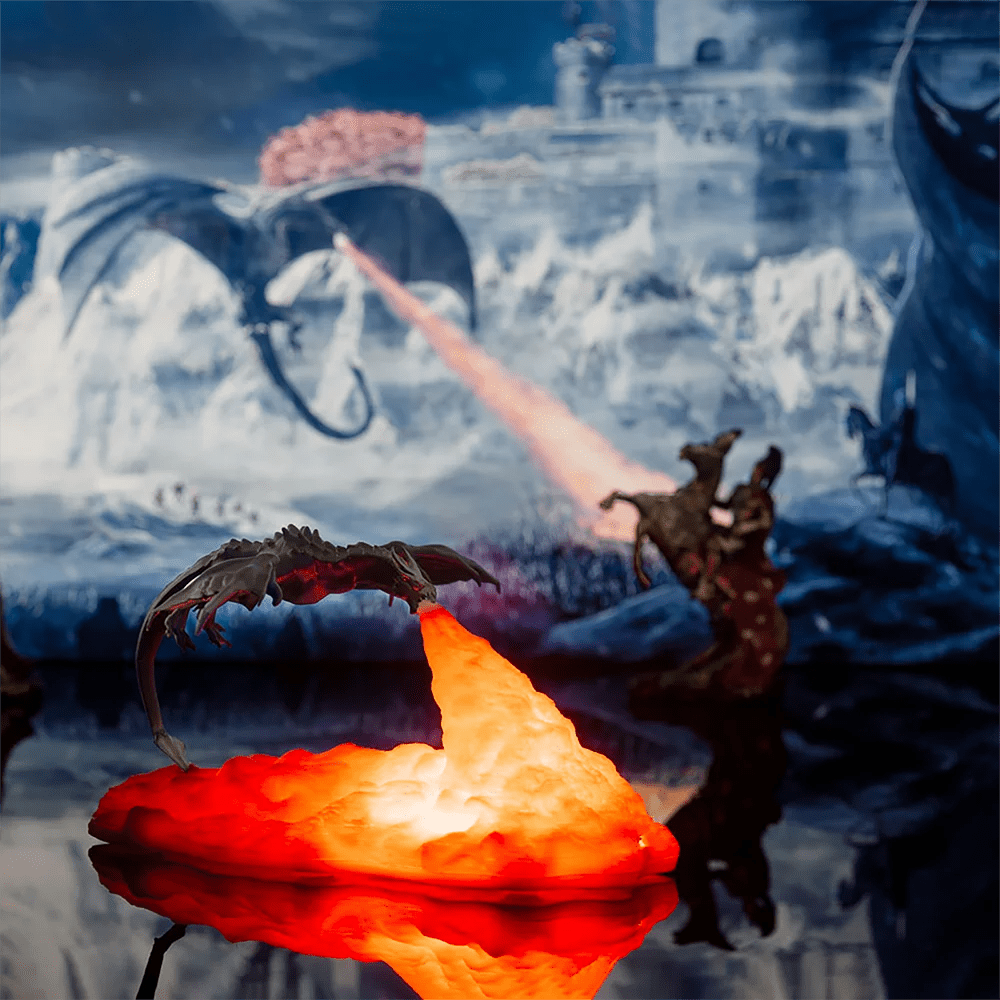 3D Printed Fire Dragon Lights, LED USB Rechargeable Desktop Lamp for E-sport Child Gifts Murder Mystery Game Camping Gaming Deco - Zelixo.shop