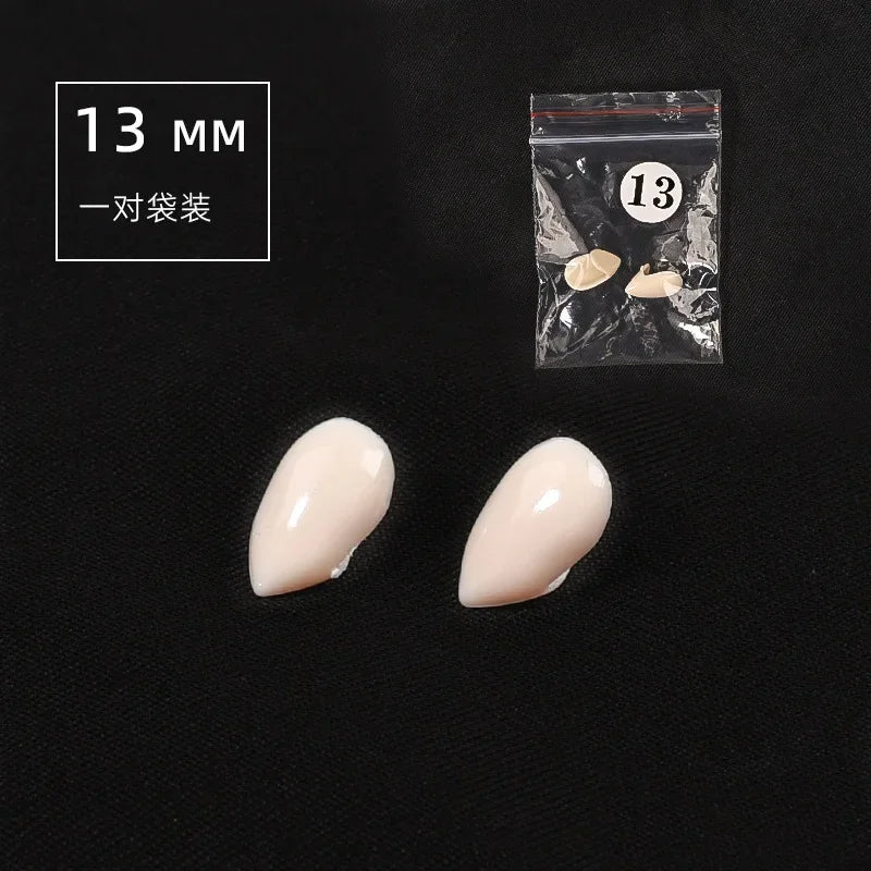 Zelixo Vampire Fangs 5 Pairs — Realistic Resin Halloween Costume Teeth with Glue