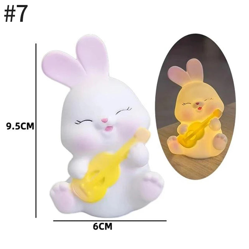 Zelixo Panda & Rabbit LED Night Light — Battery Powered Kids Bedroom Lamp