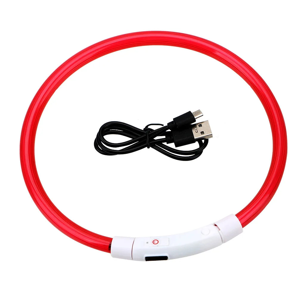 Zelixo LED Fiber Optic Dog Collar — USB Rechargeable Safety Light Collar
