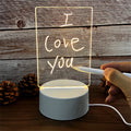 Zelixo LED Acrylic Message Board Night Light — Erasable Write-On Desktop Lamp