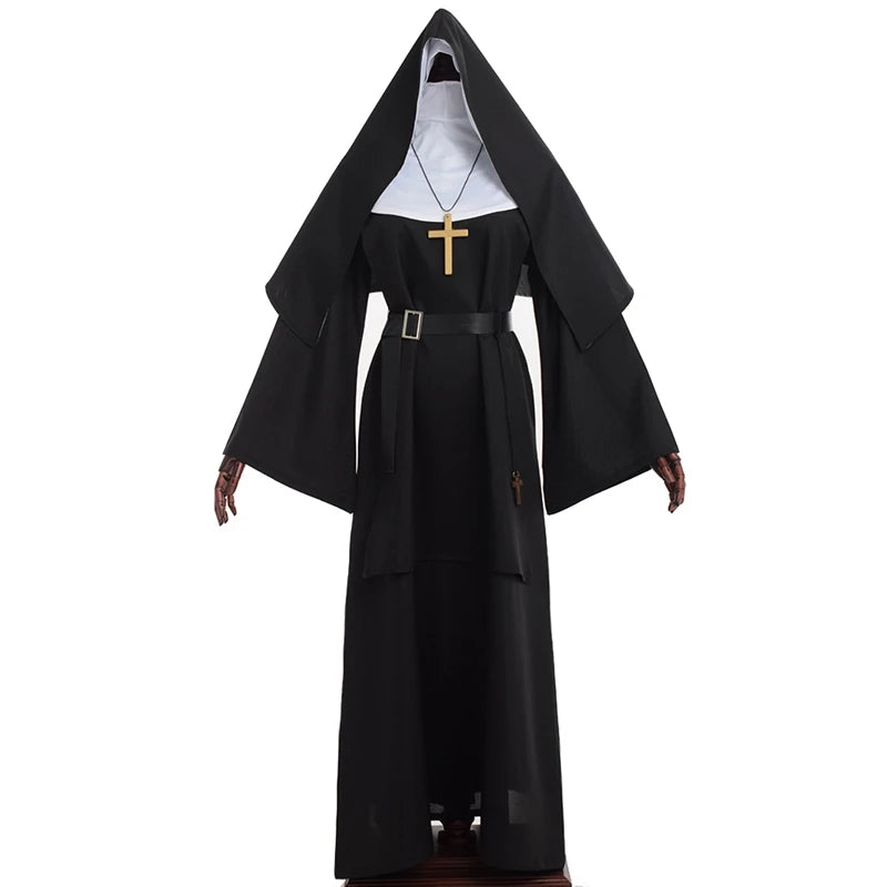 Zelixo Scary Nun Costume Dress — Women's Horror Cosplay Halloween Outfit