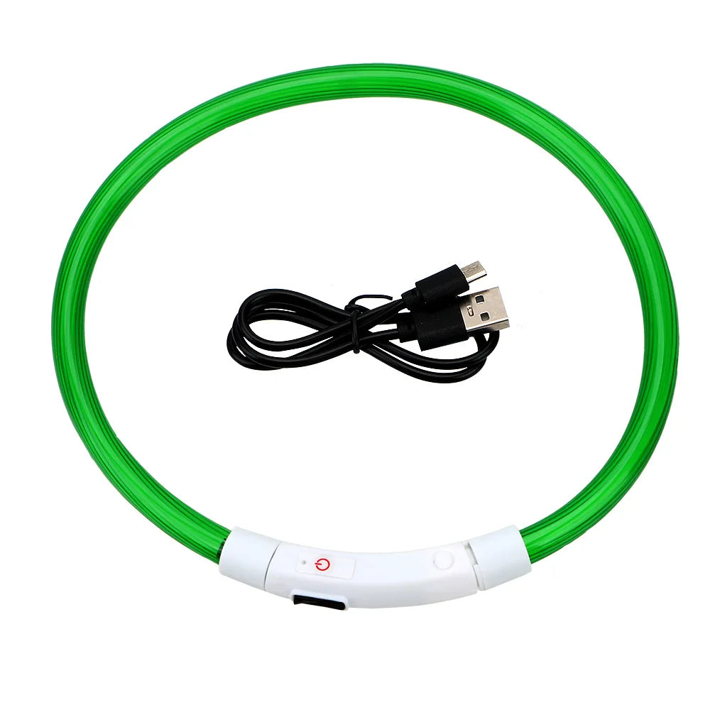 Zelixo LED Fiber Optic Dog Collar — USB Rechargeable Safety Light Collar