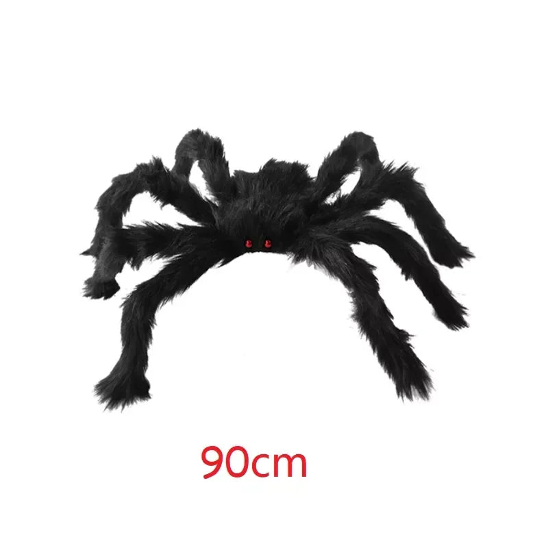 Zelixo Giant Plush Black Spider — Halloween Haunted House Decoration 30–200cm
