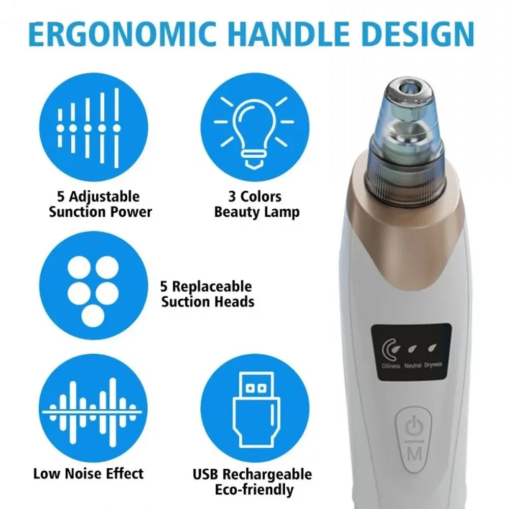Zelixo Electric Blackhead Vacuum Remover — Facial Pore Cleanser Suction Machine