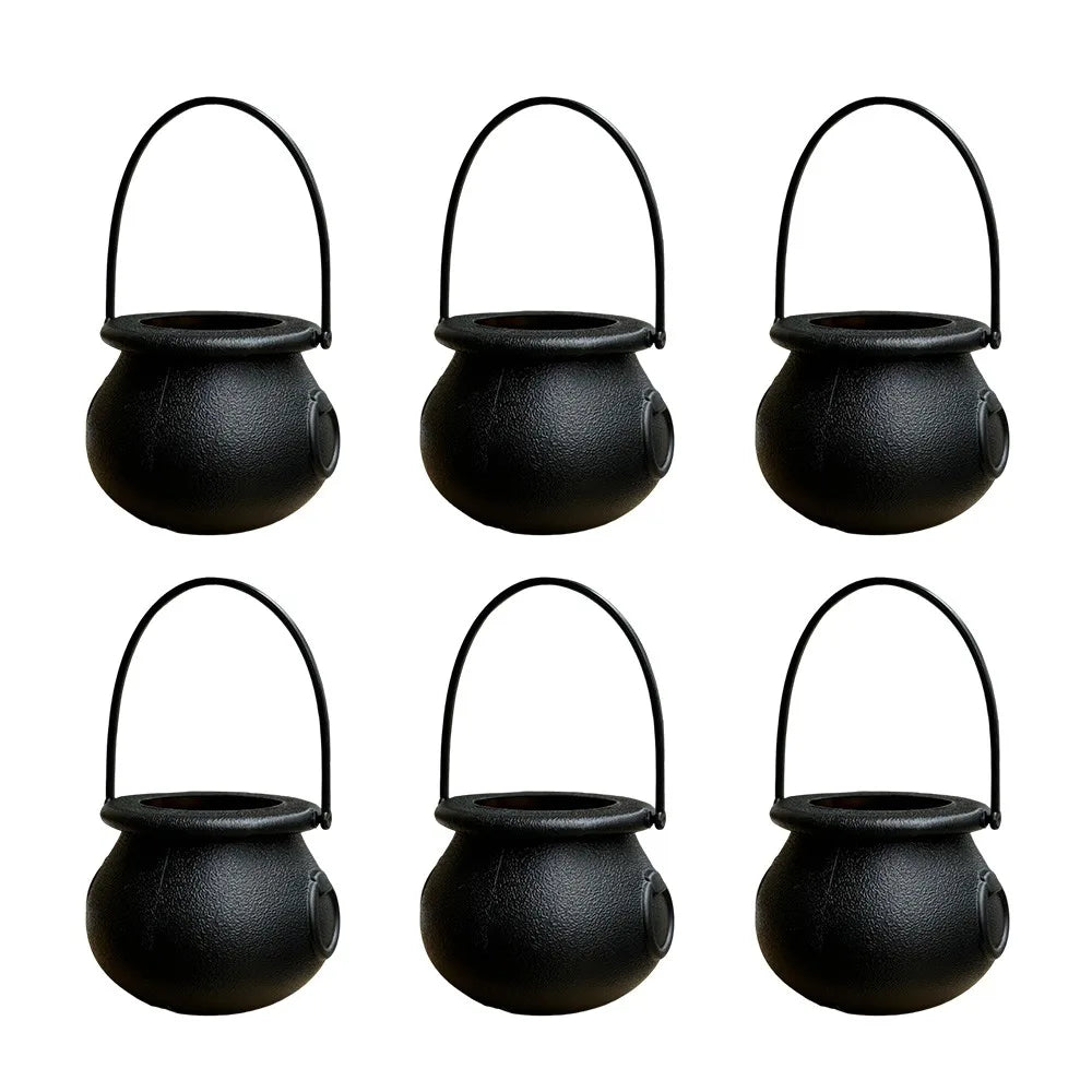 Zelixo Mini Pumpkin Buckets 6pc — Jack-O-Lantern Trick or Treat Candy Baskets