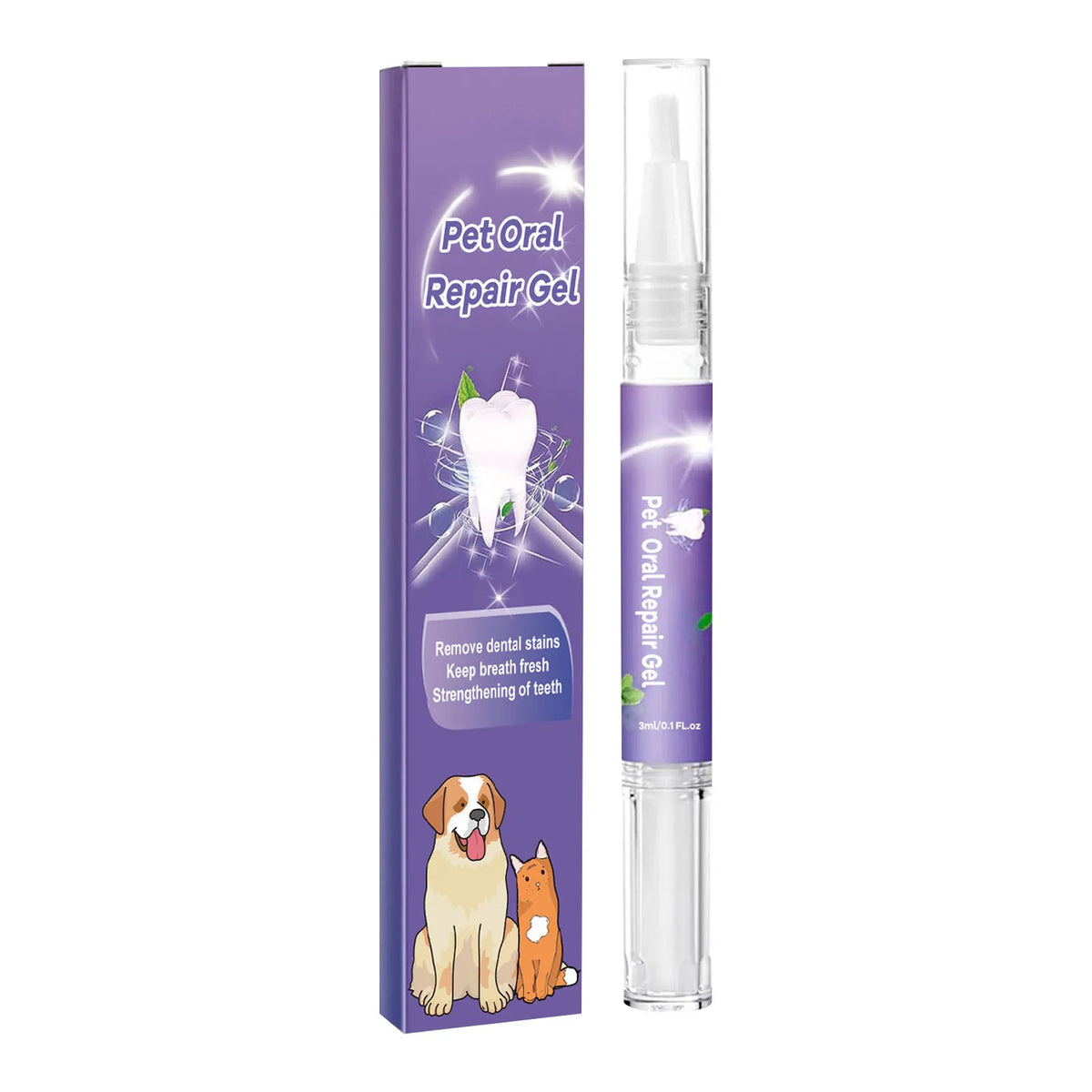 Zelixo Pet Teeth Cleaning Gel Pen — Fresh Breath & Tartar Removal for Dogs