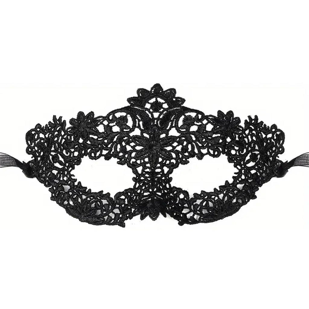 Zelixo Black Lace Masquerade Masks 2pc — Elegant Couples Venetian Party Set