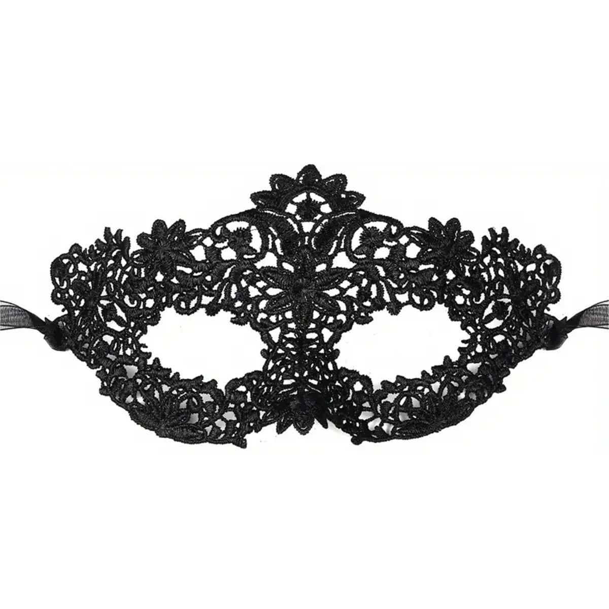Zelixo Black Lace Masquerade Masks 2pc — Elegant Couples Venetian Party Set