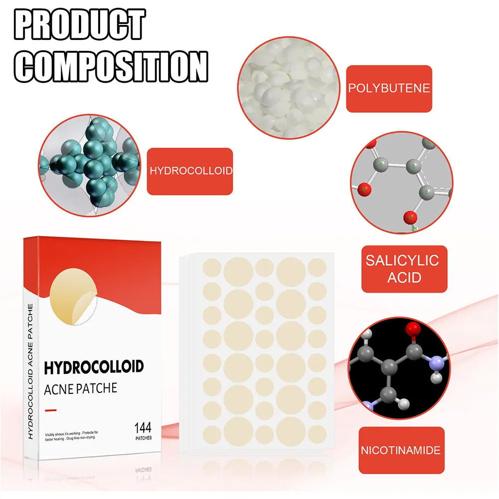 Zelixo Acne Pimple Patch — 144pcs Invisible Healing Spot Sticker for Face