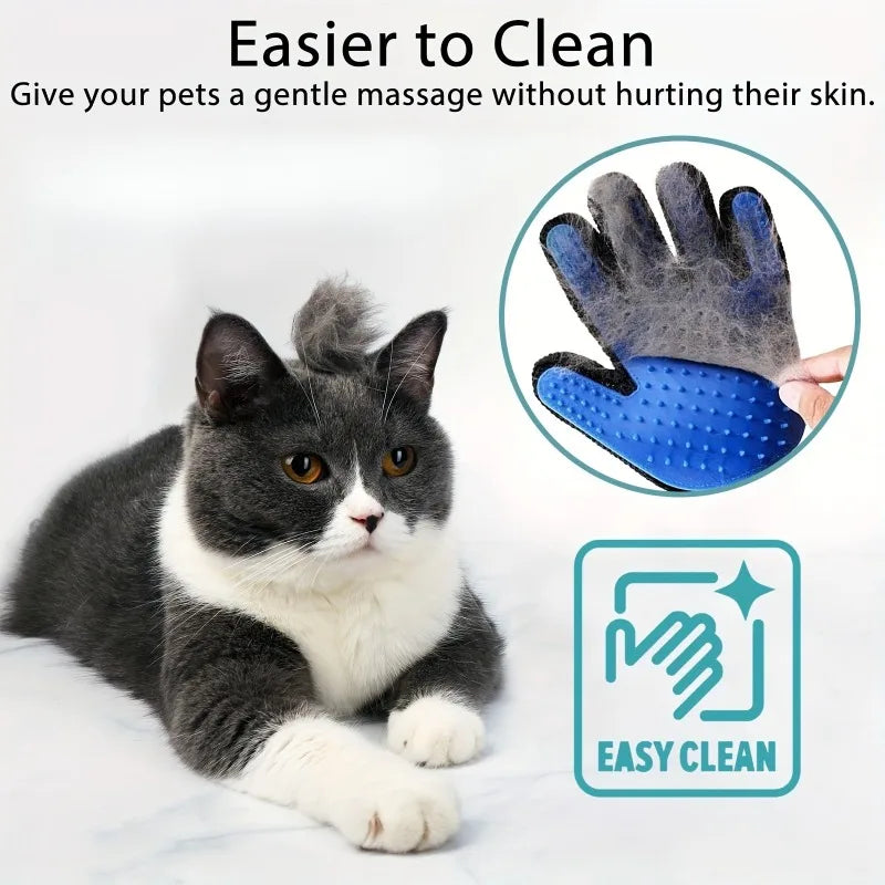 Zelixo 2-in-1 Pet Grooming Glove — Silicone Deshedding & Massage Glove for Dogs & Cats