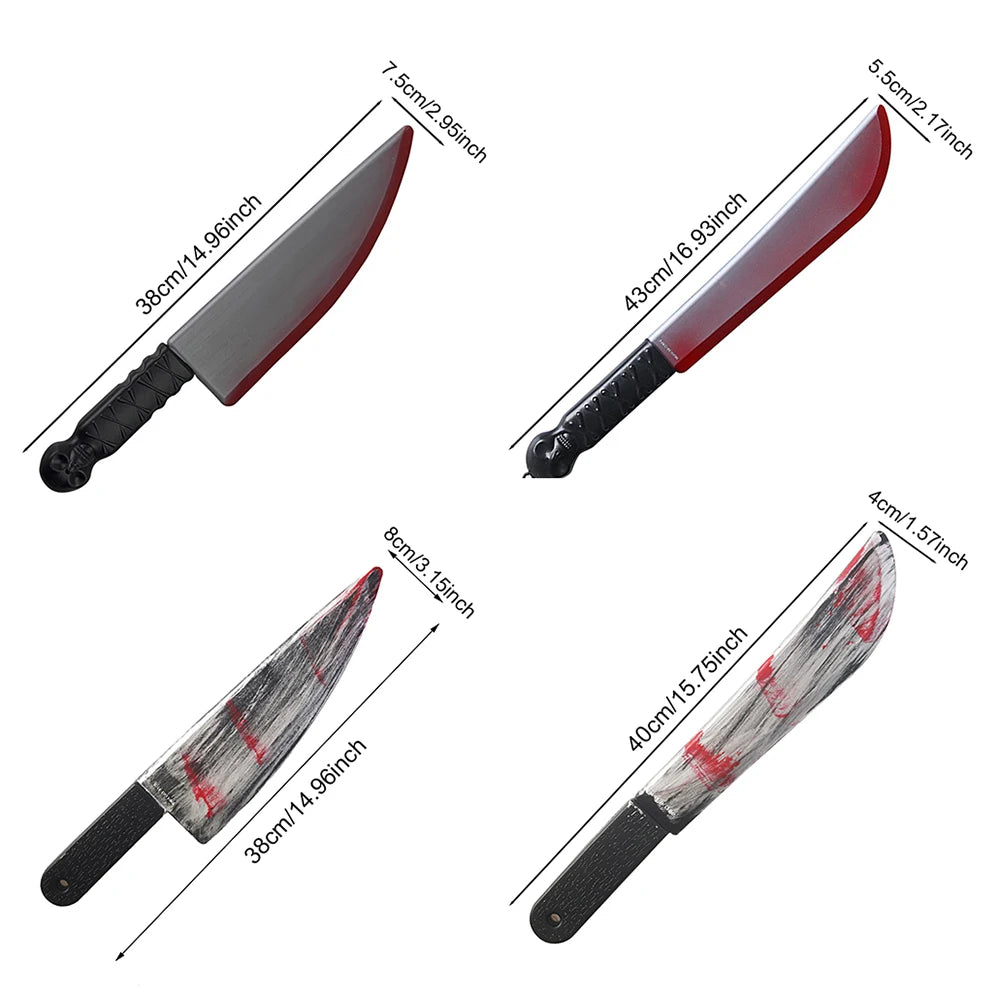 Zelixo Fake Bloody Knife Prop — Plastic Halloween Cosplay & Party Decoration