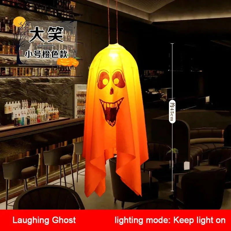 Zelixo LED Glow Ghost Props — Indoor & Outdoor Hanging Halloween Decoration