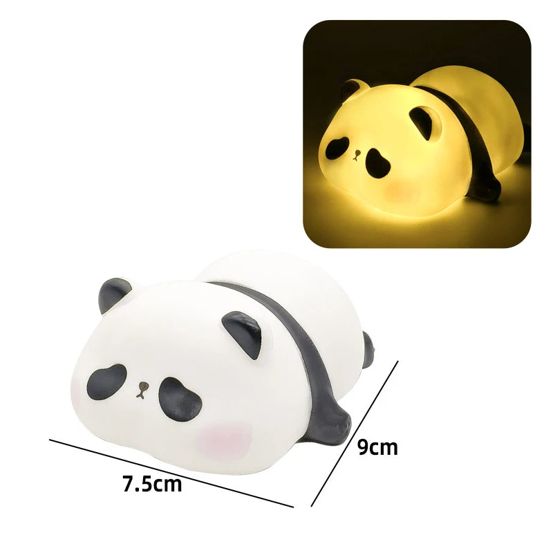 Zelixo Panda & Rabbit LED Night Light — Battery Powered Kids Bedroom Lamp