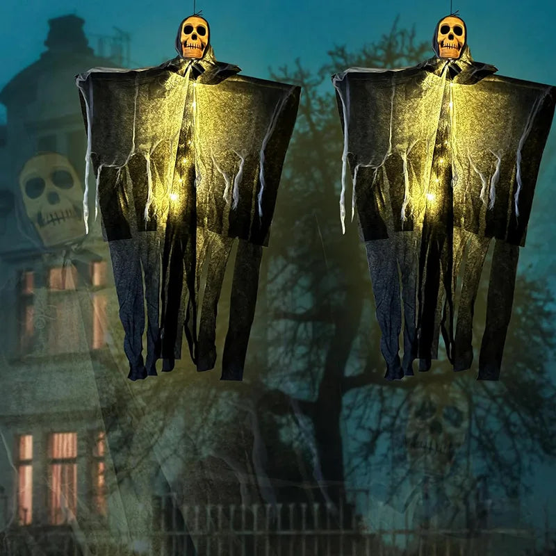 Zelixo Glowing Skull Hanging Ghost — Outdoor Halloween Garden & Party Decoration