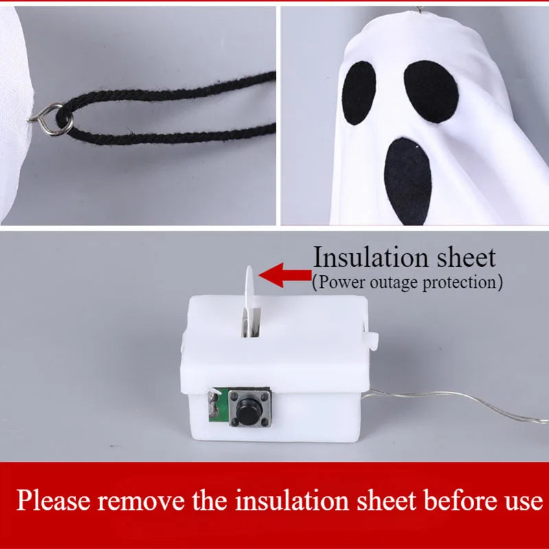 Zelixo LED Glow Ghost Props — Indoor & Outdoor Hanging Halloween Decoration