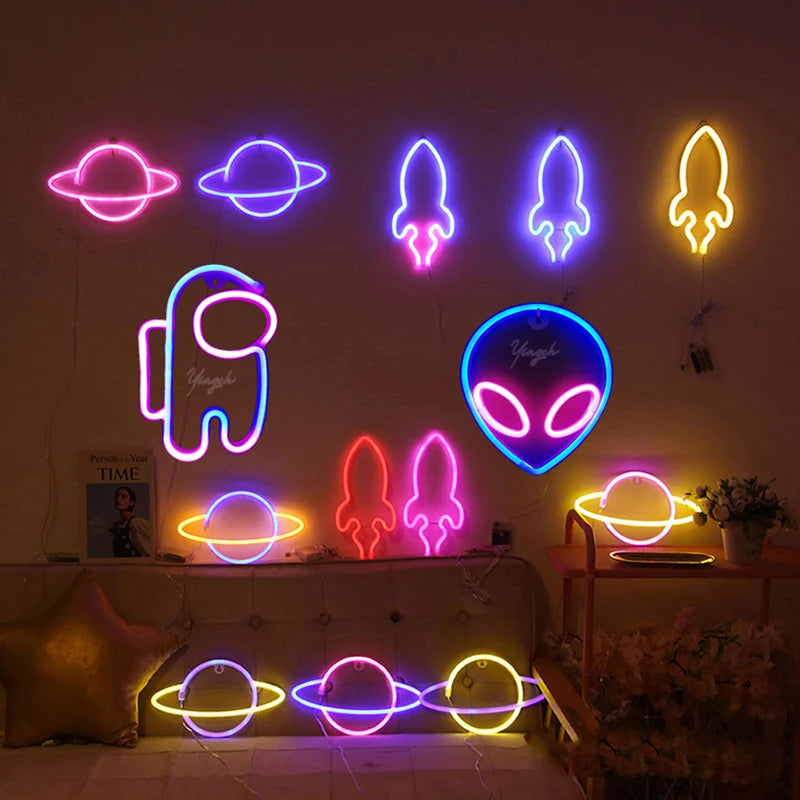 Zelixo LED Neon Sign Light — Custom Room Decor for Bedroom, Bar & Party