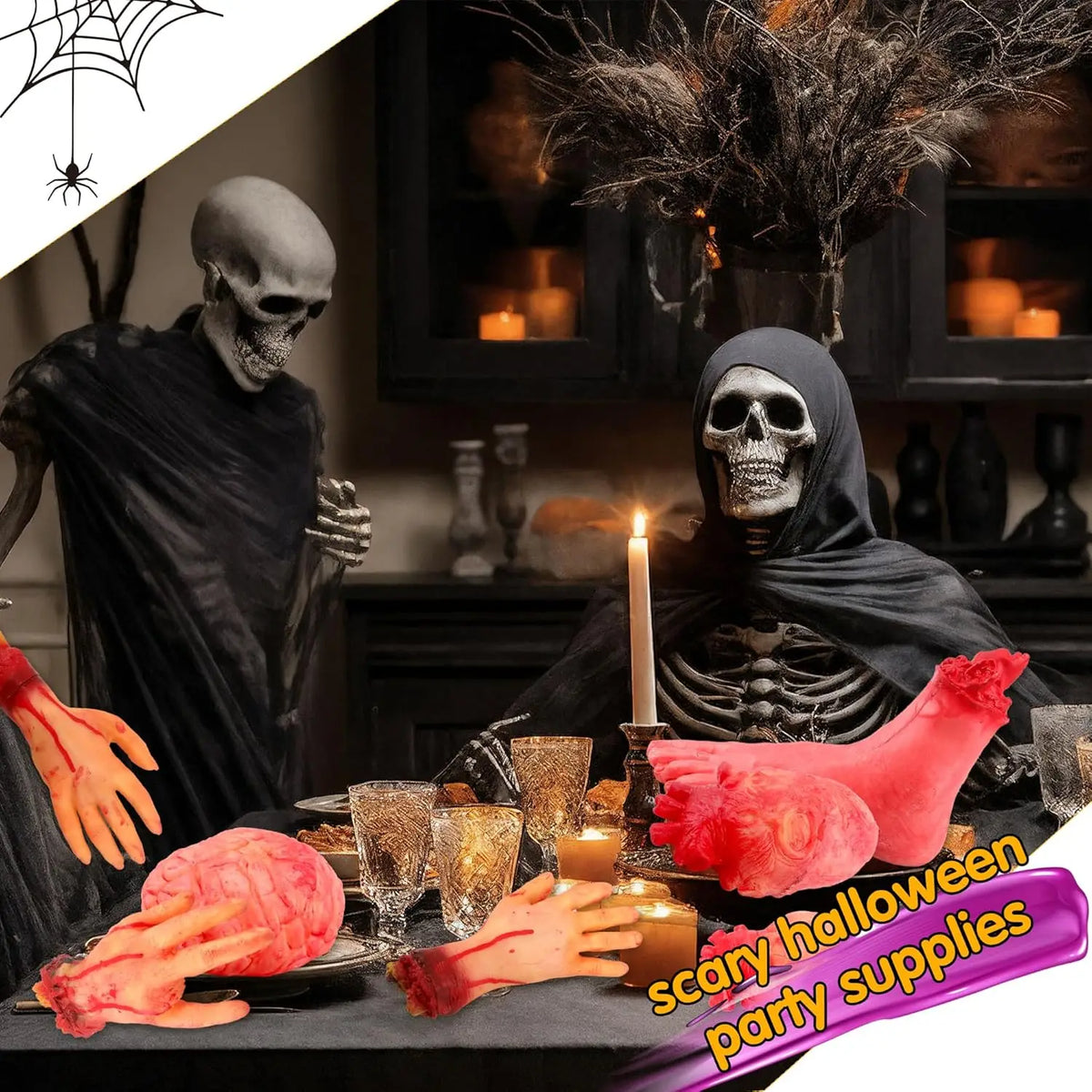 Zelixo Fake Body Parts Prop Set — Scary Halloween Party & Prank Decoration