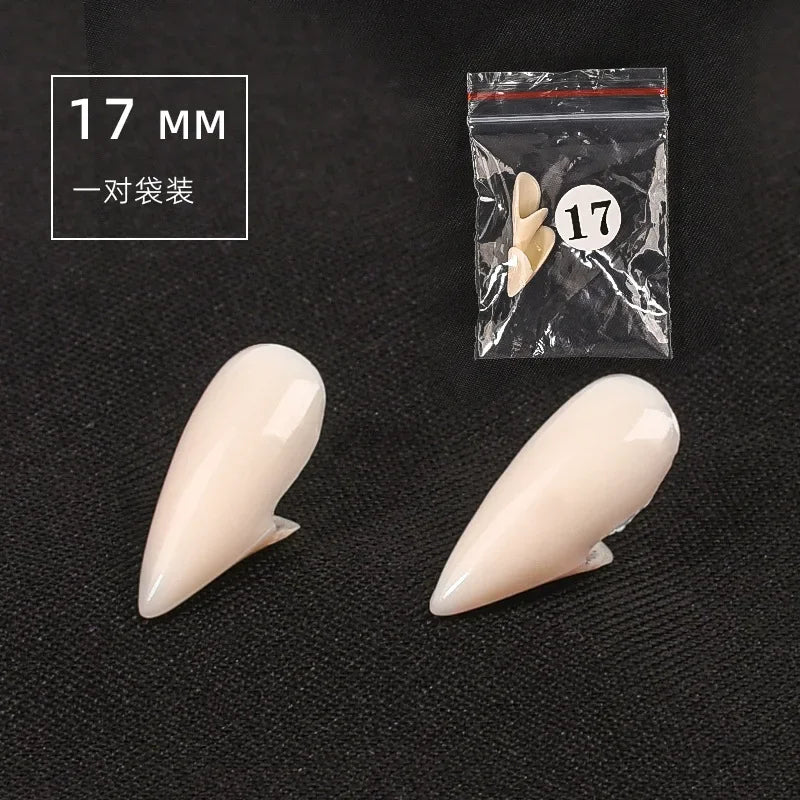 Zelixo Vampire Fangs 5 Pairs — Realistic Resin Halloween Costume Teeth with Glue