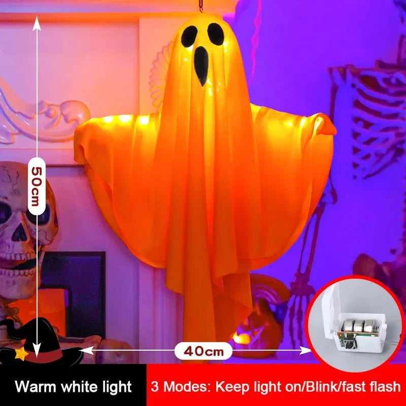 Zelixo LED Glow Ghost Props — Indoor & Outdoor Hanging Halloween Decoration