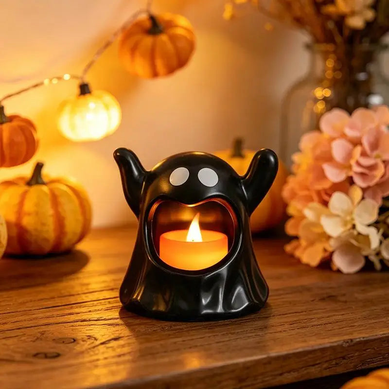 Zelixo Kawaii Ghost LED Candle Lights — Flameless Halloween Desktop Decor