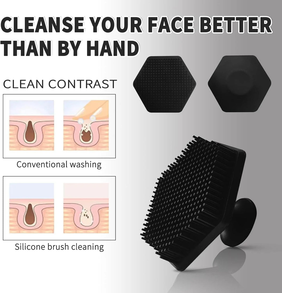 Zelixo Silicone Facial Cleansing Brush — Deep Pore Clean & Shave Scrubber