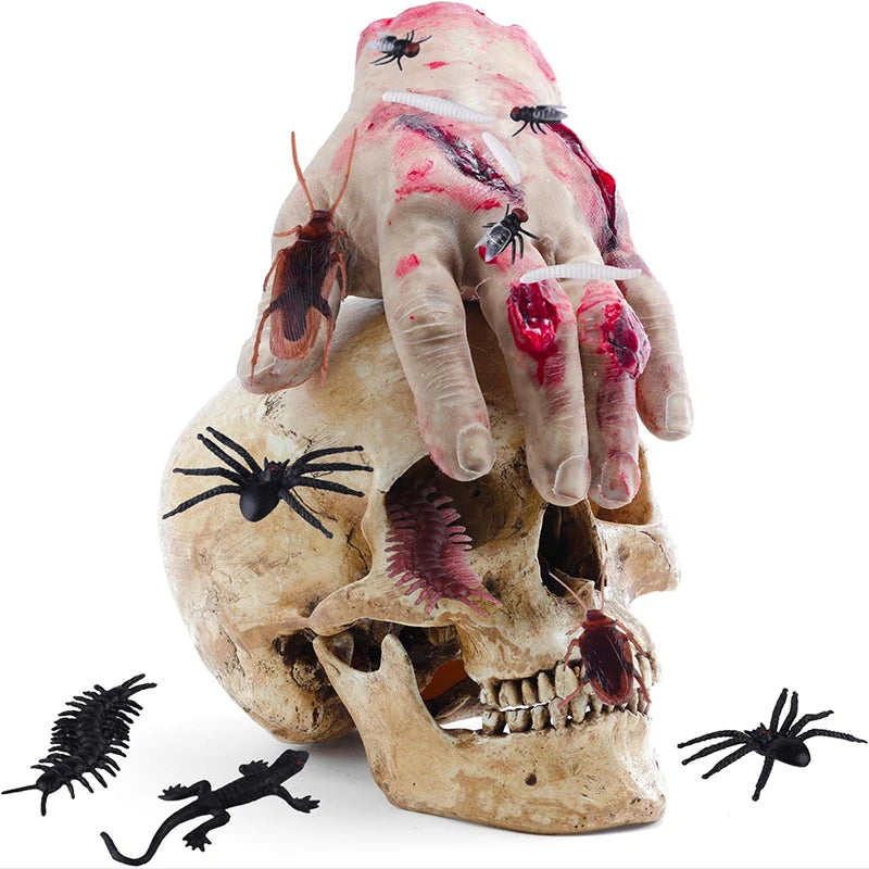 Zelixo Fake Bug Prank Set 12/48pc — Realistic Cockroach Spider Halloween Decor