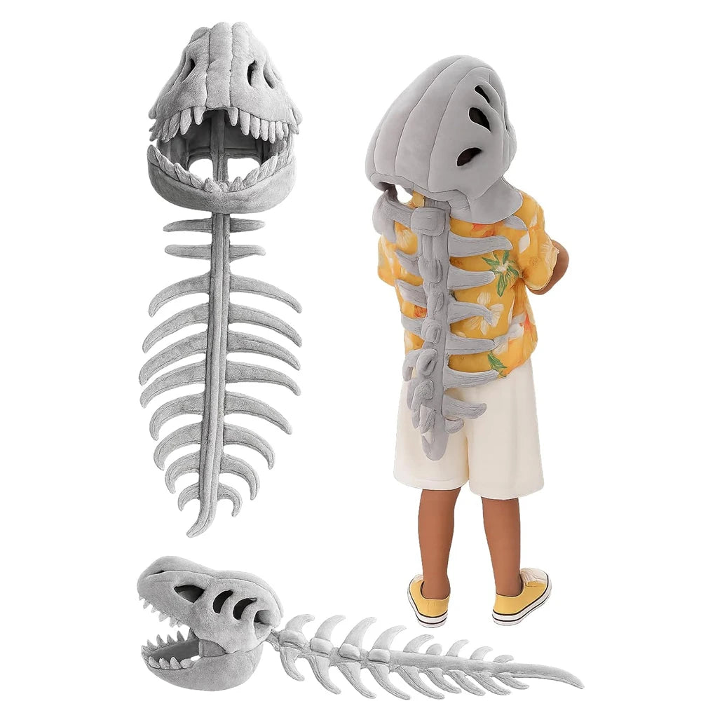 Zelixo Dinosaur Skeleton Hat — Funny Soft Cosplay Costume Prop for Kids & Adults