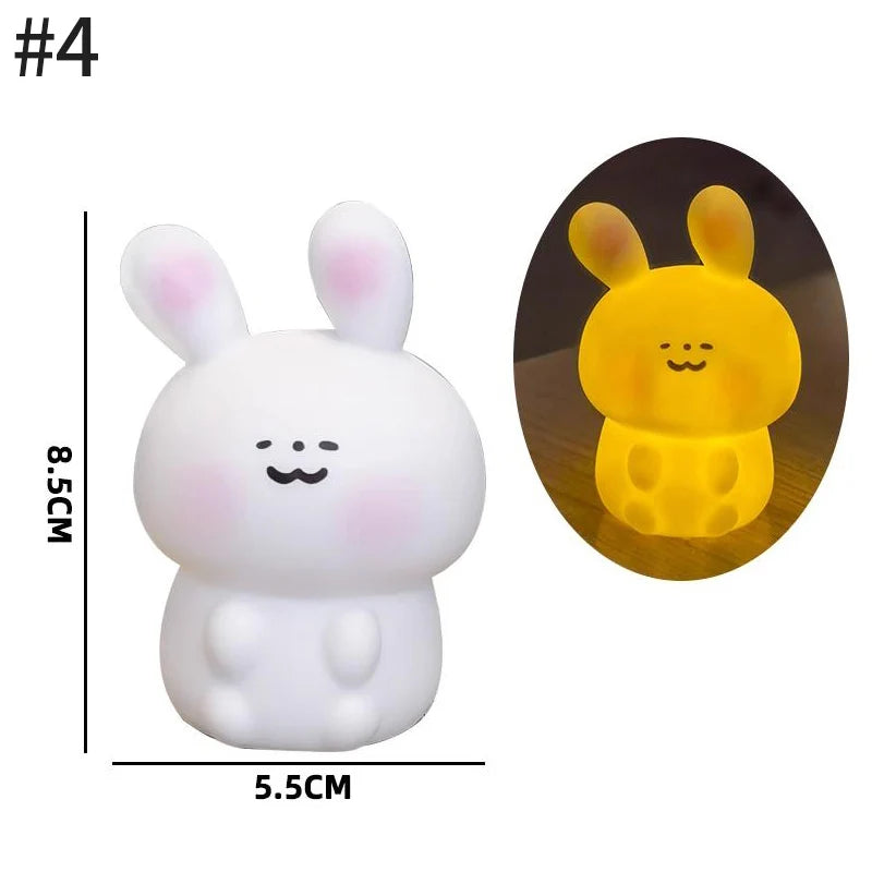 Zelixo Panda & Rabbit LED Night Light — Battery Powered Kids Bedroom Lamp