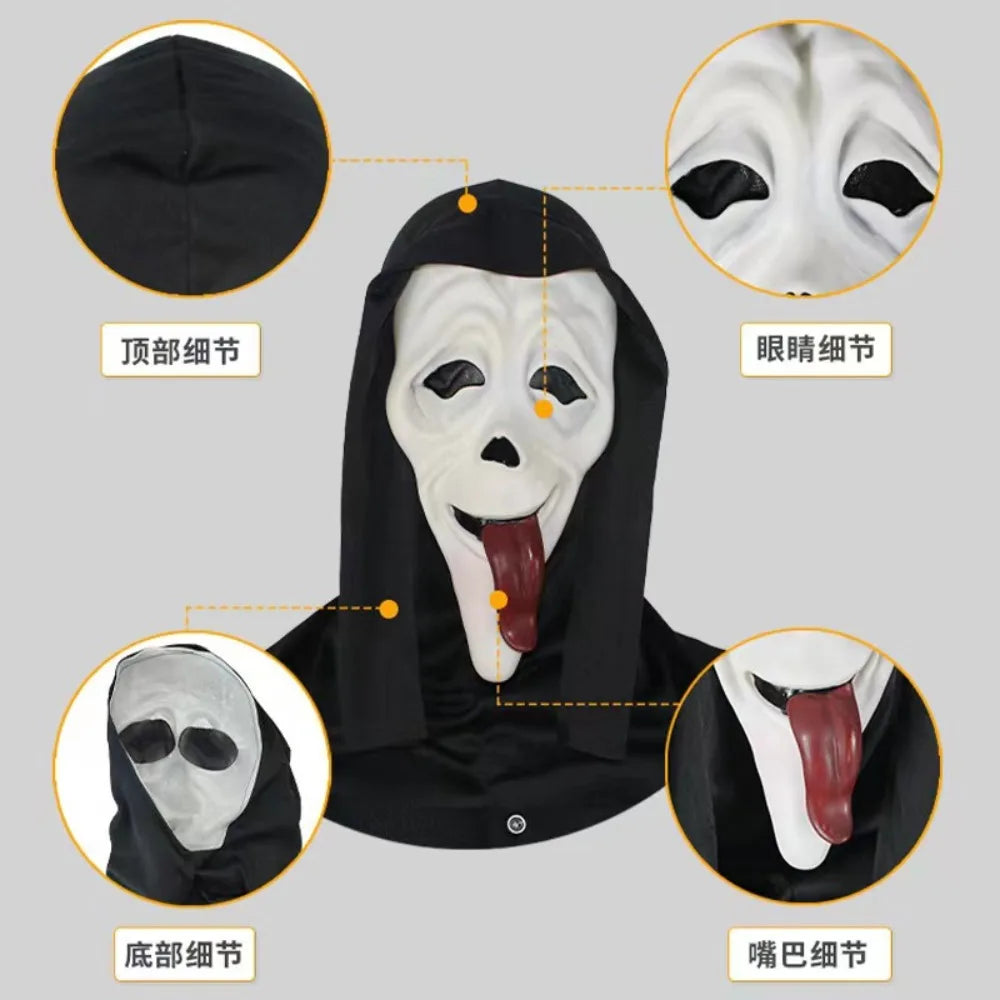 Zelixo Screaming Skeleton Mask — Breathable Horror Halloween Cosplay Prop