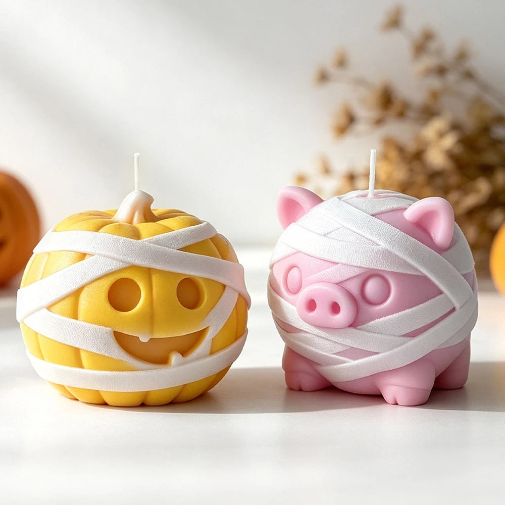 Zelixo Halloween Silicone Molds — Mummy Pumpkin Ghost Candle & Resin Ornament Set