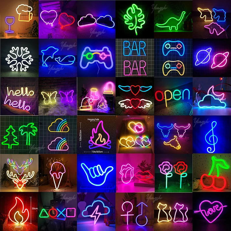 Zelixo LED Neon Sign Light — Custom Room Decor for Bedroom, Bar & Party