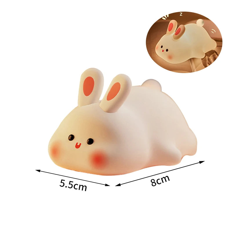 Zelixo Panda & Rabbit LED Night Light — Battery Powered Kids Bedroom Lamp