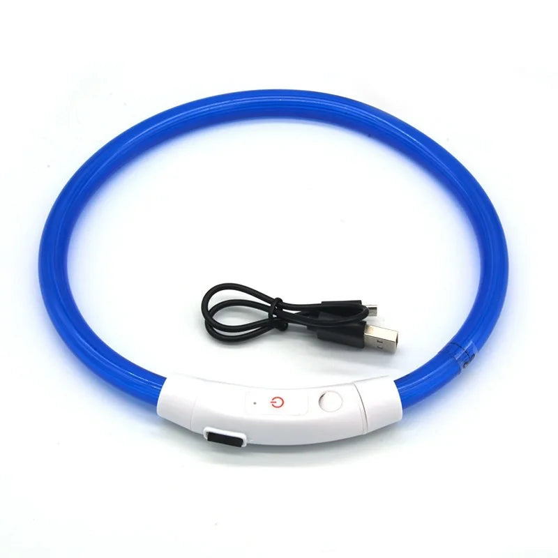 Zelixo LED Fiber Optic Dog Collar — USB Rechargeable Safety Light Collar