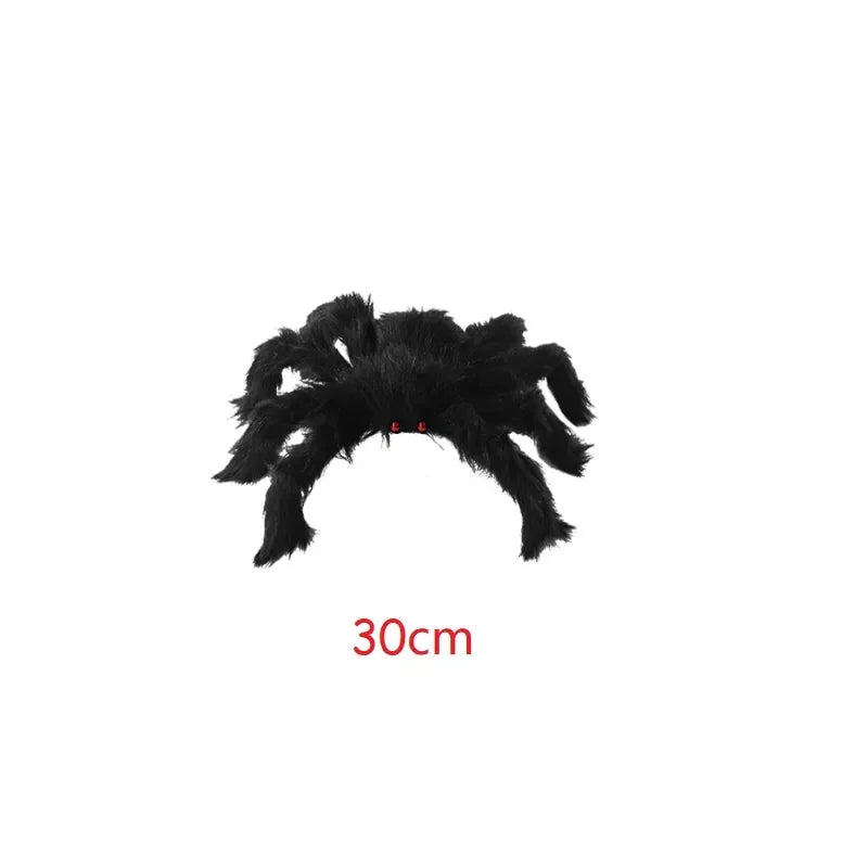 Zelixo Giant Plush Black Spider — Halloween Haunted House Decoration 30–200cm