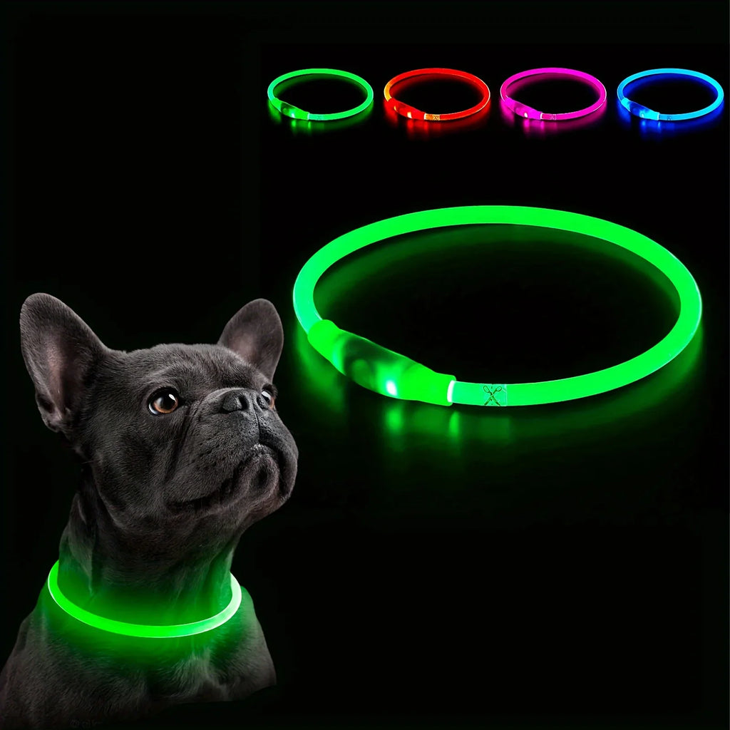 Zelixo LED Fiber Optic Dog Collar — USB Rechargeable Safety Light Collar