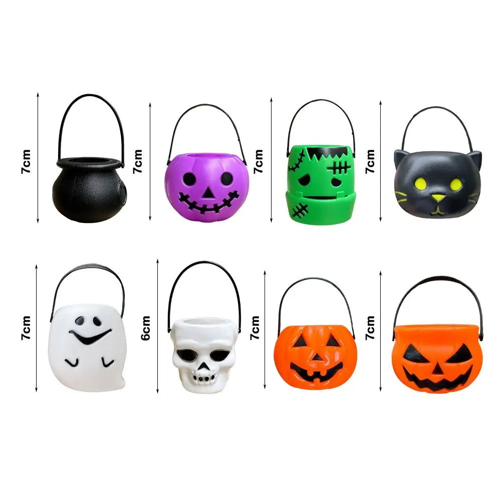 Zelixo Mini Pumpkin Buckets 6pc — Jack-O-Lantern Trick or Treat Candy Baskets
