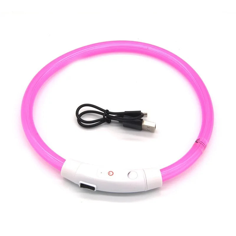 Zelixo LED Fiber Optic Dog Collar — USB Rechargeable Safety Light Collar