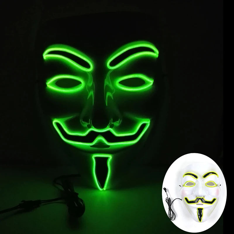 Zelixo Neon Light-Up Fox Mask — Glow in the Dark LED Halloween Cosplay Mask