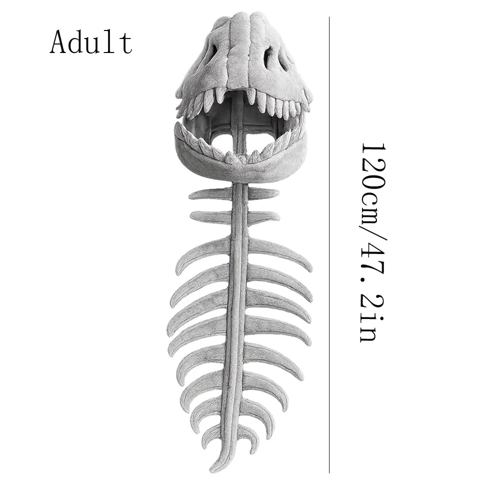 Zelixo Dinosaur Skeleton Hat — Funny Soft Cosplay Costume Prop for Kids & Adults