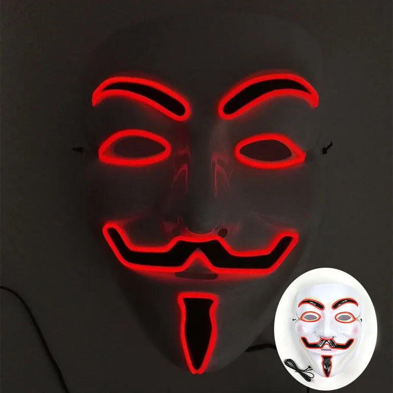 Zelixo Neon Light-Up Fox Mask — Glow in the Dark LED Halloween Cosplay Mask