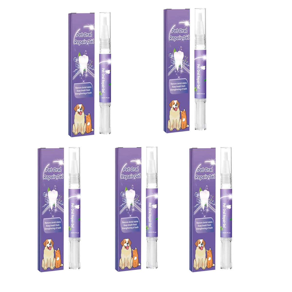 Zelixo Pet Teeth Cleaning Gel Pen — Fresh Breath & Tartar Removal for Dogs