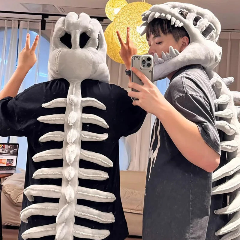 Zelixo Dinosaur Skeleton Hat — Funny Soft Cosplay Costume Prop for Kids & Adults