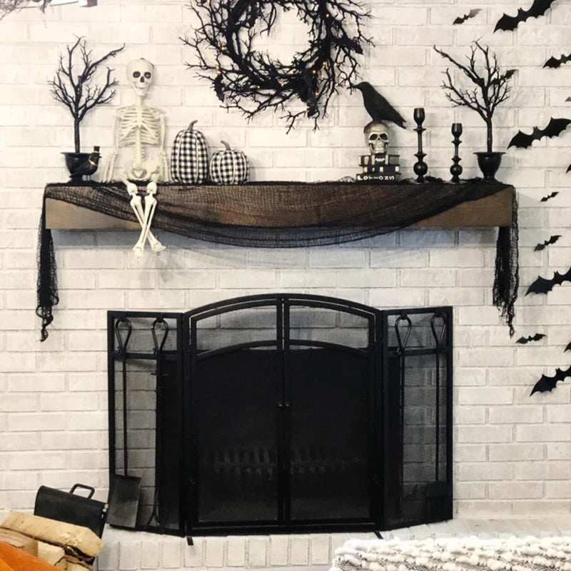 Zelixo Black Creepy Cloth 72x186cm — Halloween Spider Web Gauze Netting Decor