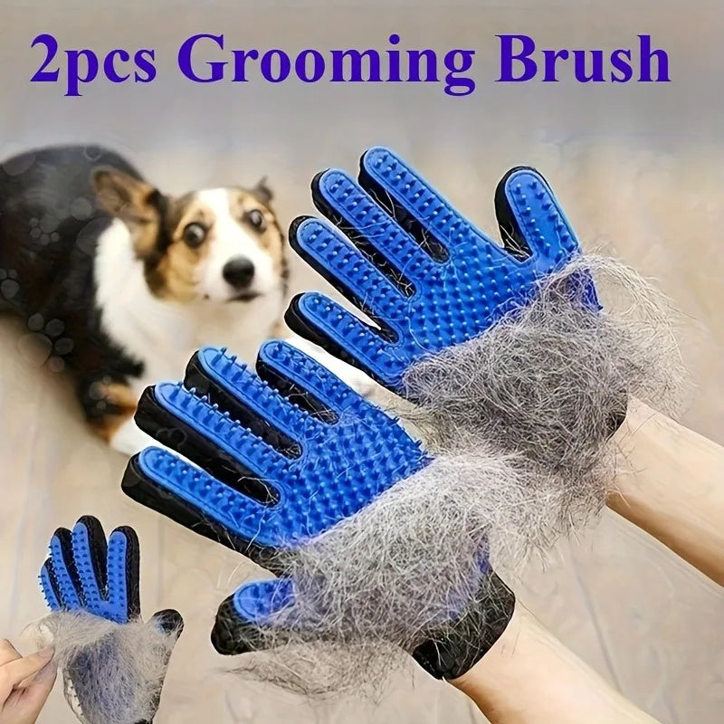 Zelixo 2-in-1 Pet Grooming Glove — Silicone Deshedding & Massage Glove for Dogs & Cats