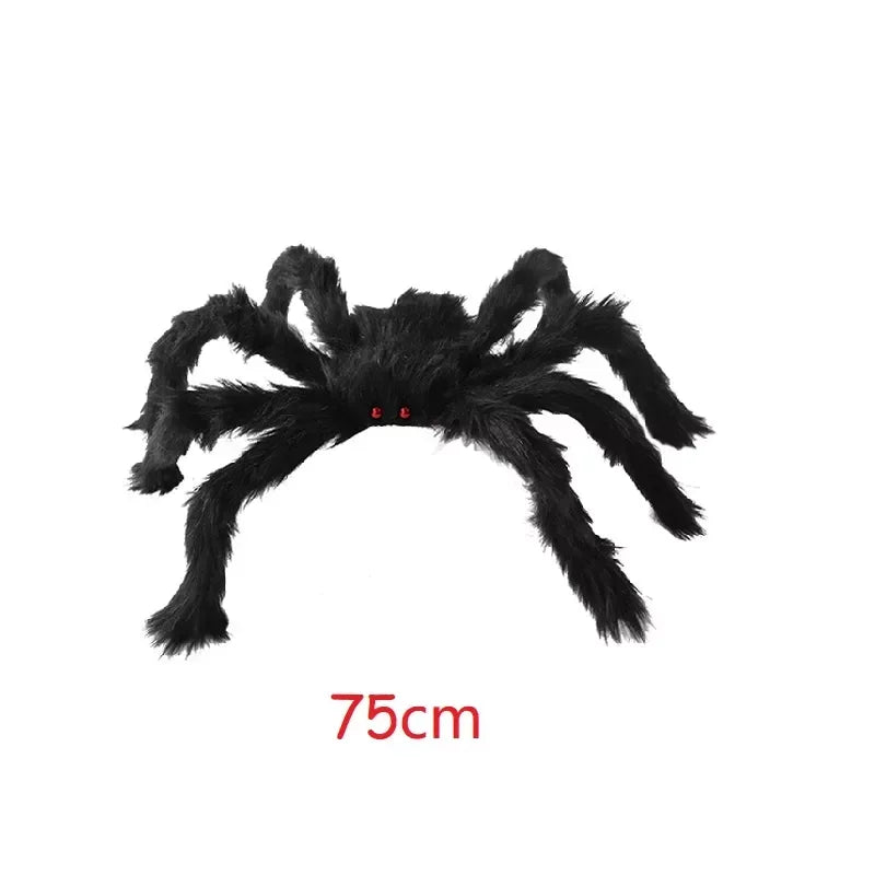 Zelixo Giant Plush Black Spider — Halloween Haunted House Decoration 30–200cm