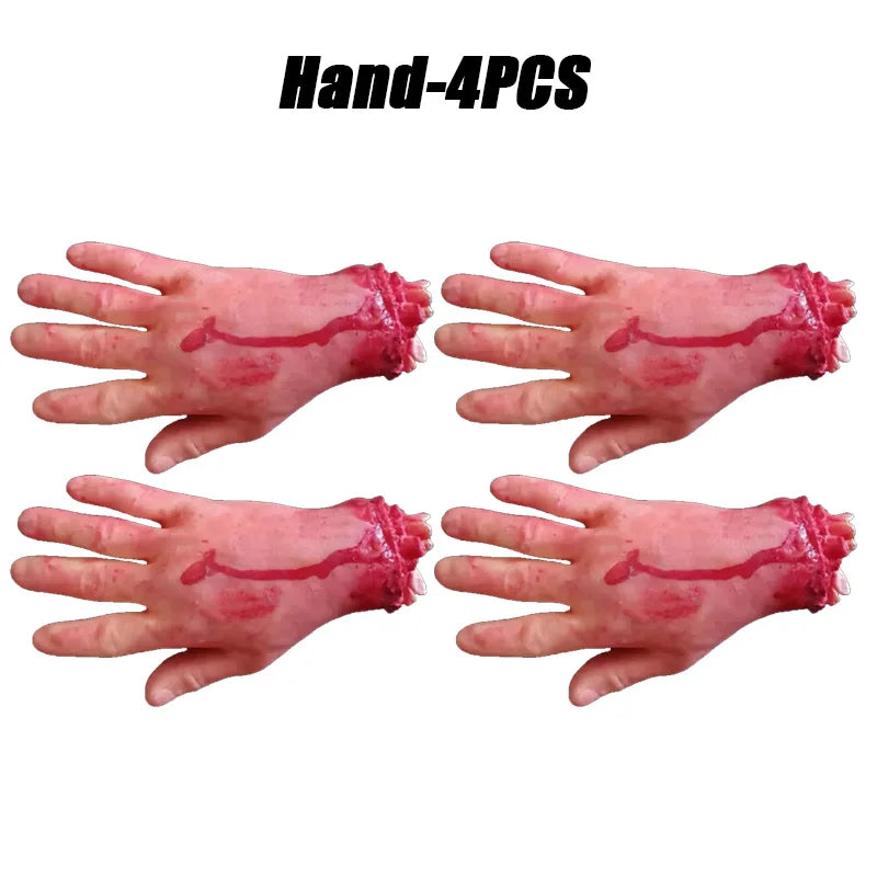 Zelixo Fake Body Parts Prop Set — Scary Halloween Party & Prank Decoration