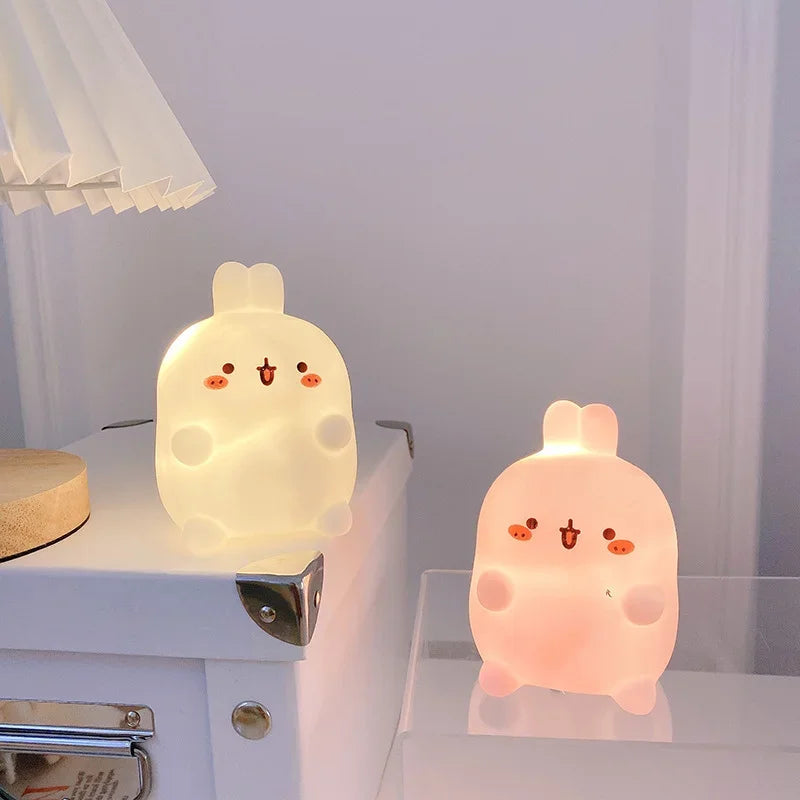 Zelixo Rabbit LED Night Light — Cute Bedside Floor Stand Atmosphere Lamp